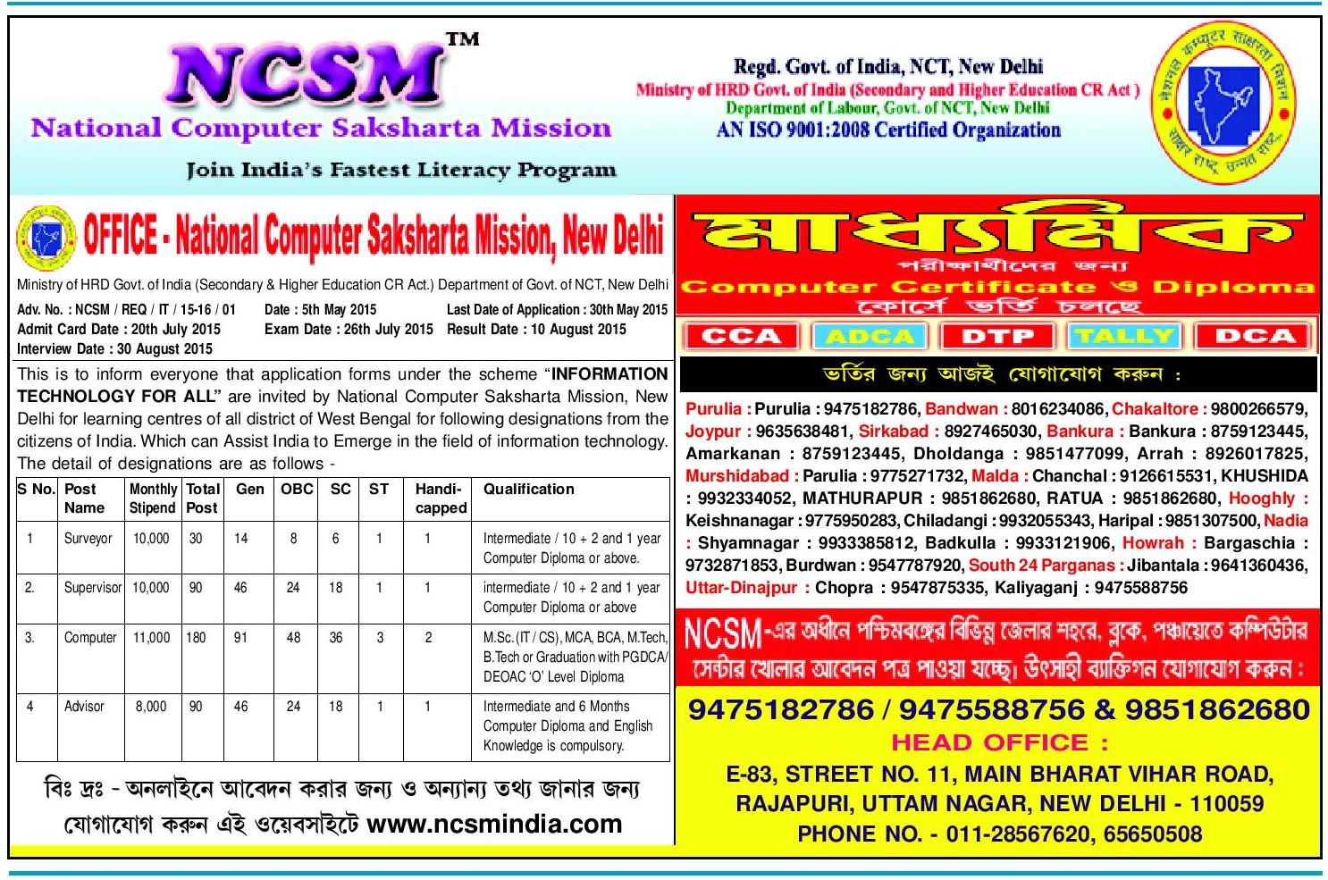 ncsm-vacancy wb(jagran01-05-2015)