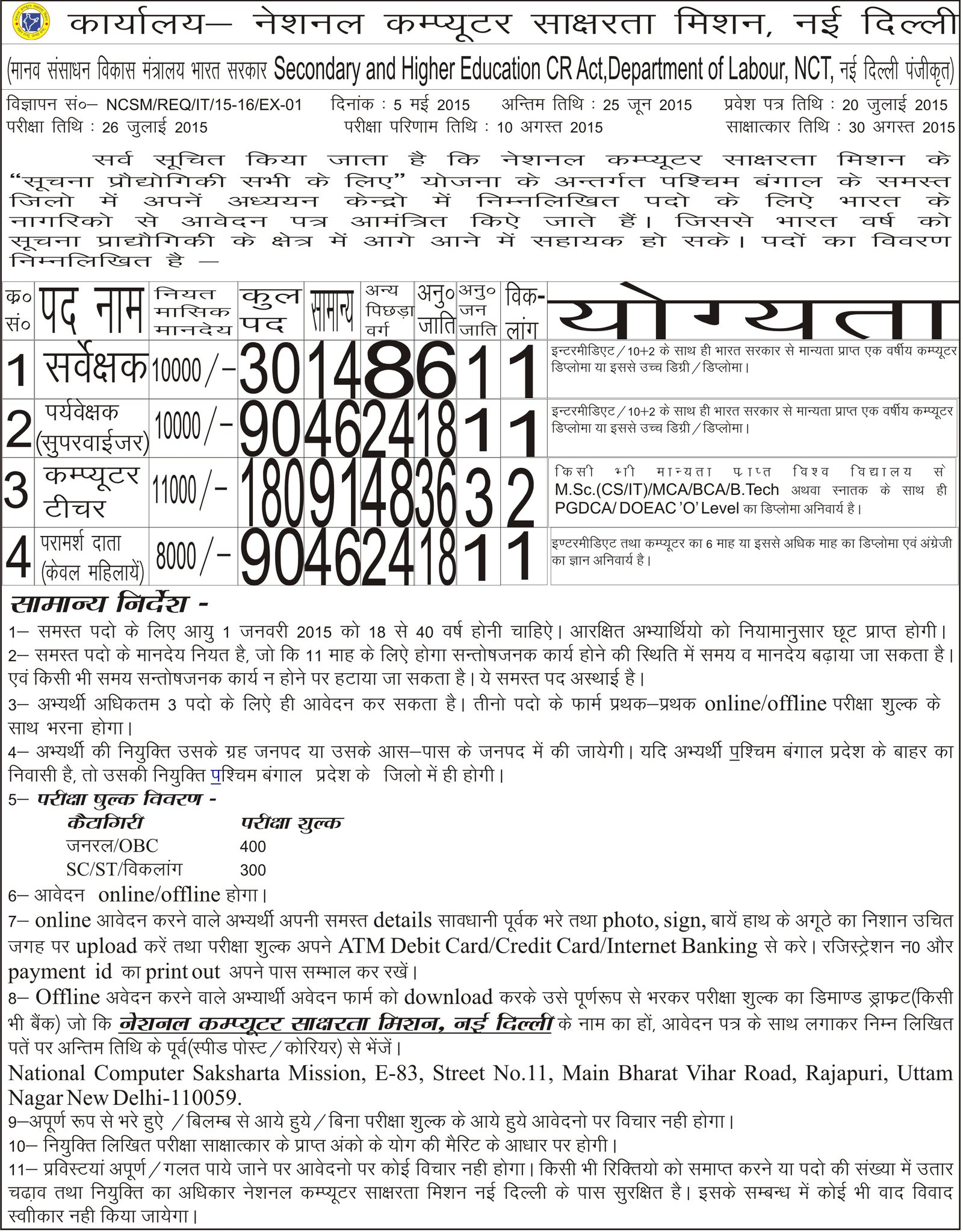 ncsm-vacancy wb(jagran01-05-2015)